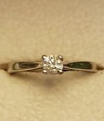 18ct White Gold Solitaire Diamond Ring 0.25pt