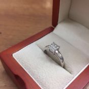 White Gold 9 Stone Diamond Ring Approx 0.33ct Size N