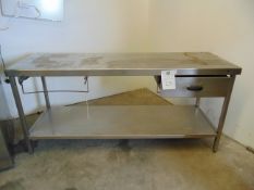 Stainless Steel Table with Two drawer spaces, one drawer