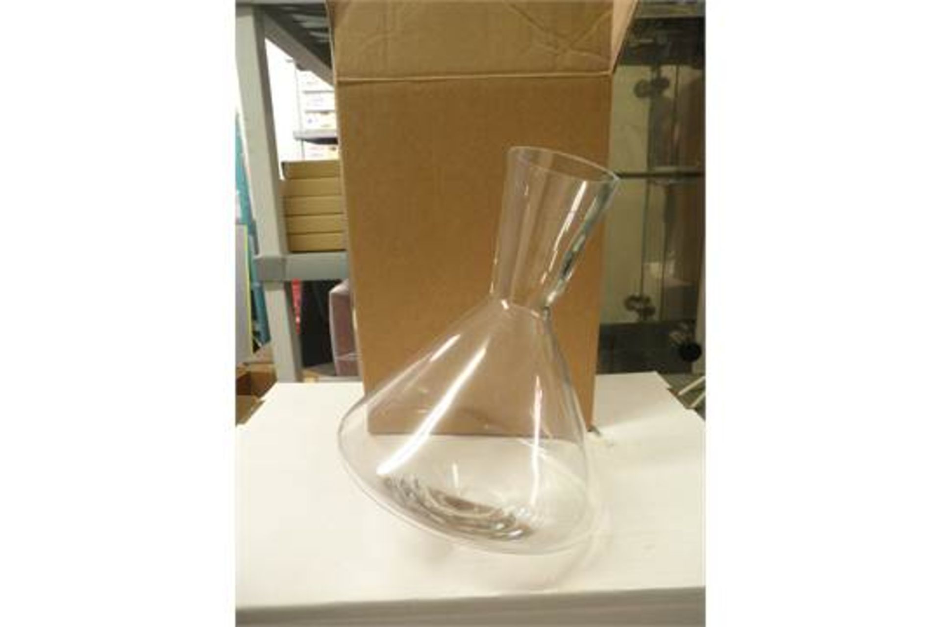 2 Boxed Glass Decanters With Shaped Bases