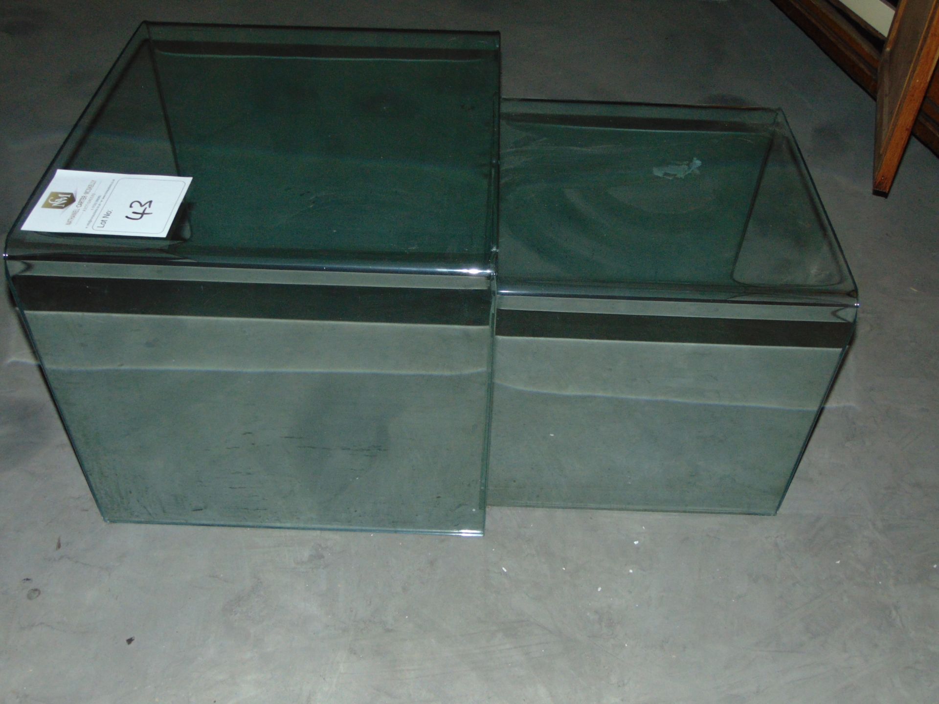 Set Of 2 Glass Tables. - Image 2 of 3