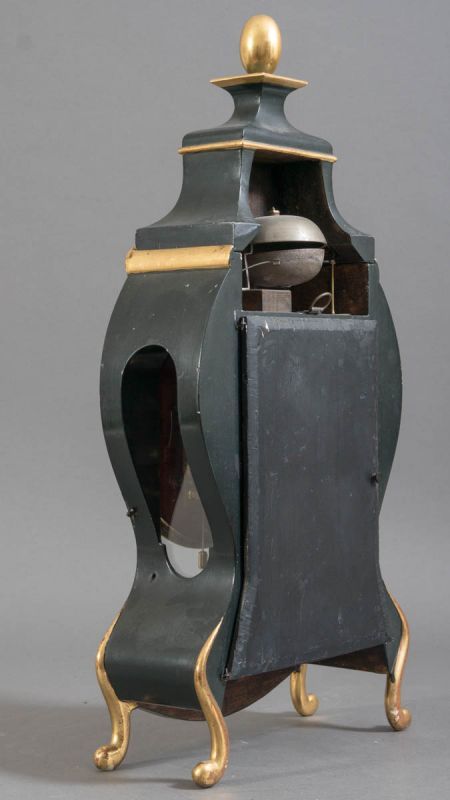 Neuenburger Pendule von J. J. Zeller, Basel Ende 18. Jhd. 4 Viertelschlag auf 2 Glocken, schwarz - Image 14 of 15