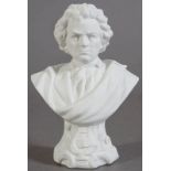 "Ludwig van Beethoven" Büste. Bisquitporzellan, Höhe 19 cm. ENS-Thüringen.