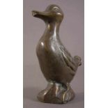 "Ente" - Wasserspeier. Messing patiniert. Höhe ca. 25,5 cm.