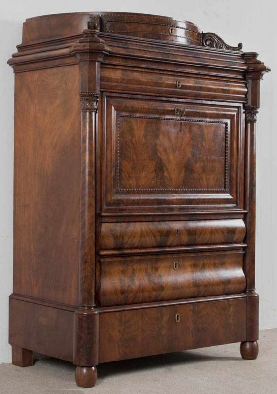 Sekretär, sog. "Schreibschrank". Biedermeier, Hamburger Raum um 1840/50. Mahagoni massiv und - Image 23 of 26