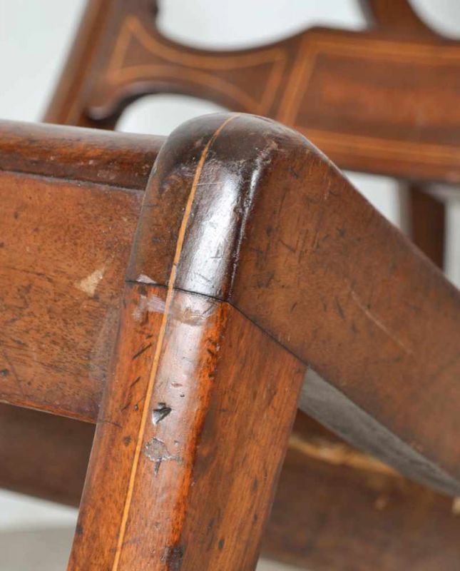 Folge von 3 Stühlen. Mahagoni. Biedermeier um 1840/50. Lehnenhöhe ca. 83 cm, Sitzhöhe ca. 45 cm. - Image 10 of 10