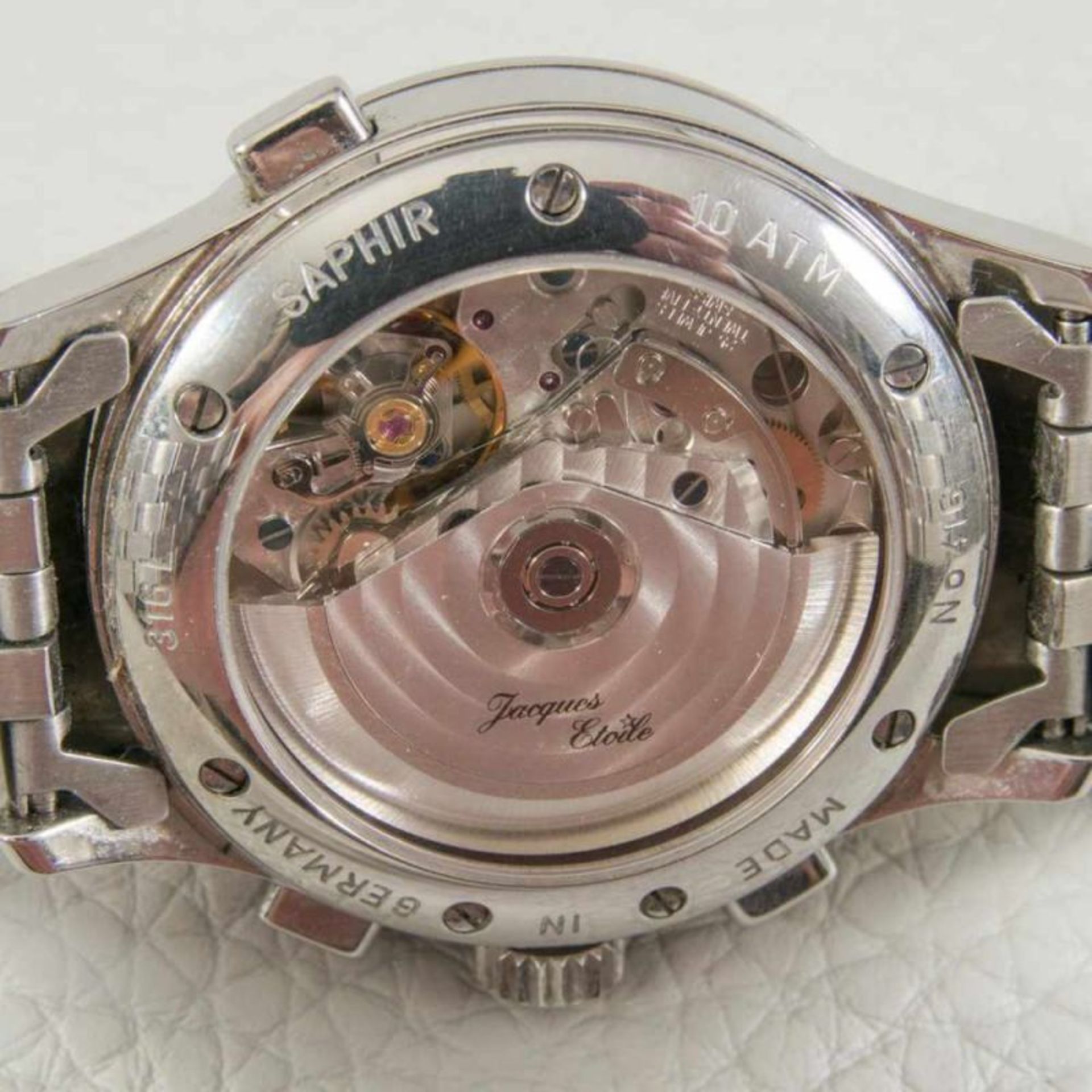 JACQUES ETOILE COSMOPOLITAIN Herrenarmbanduhr. Automatik. Poliertes Edelstahlgehäuse an orig. - Image 8 of 8