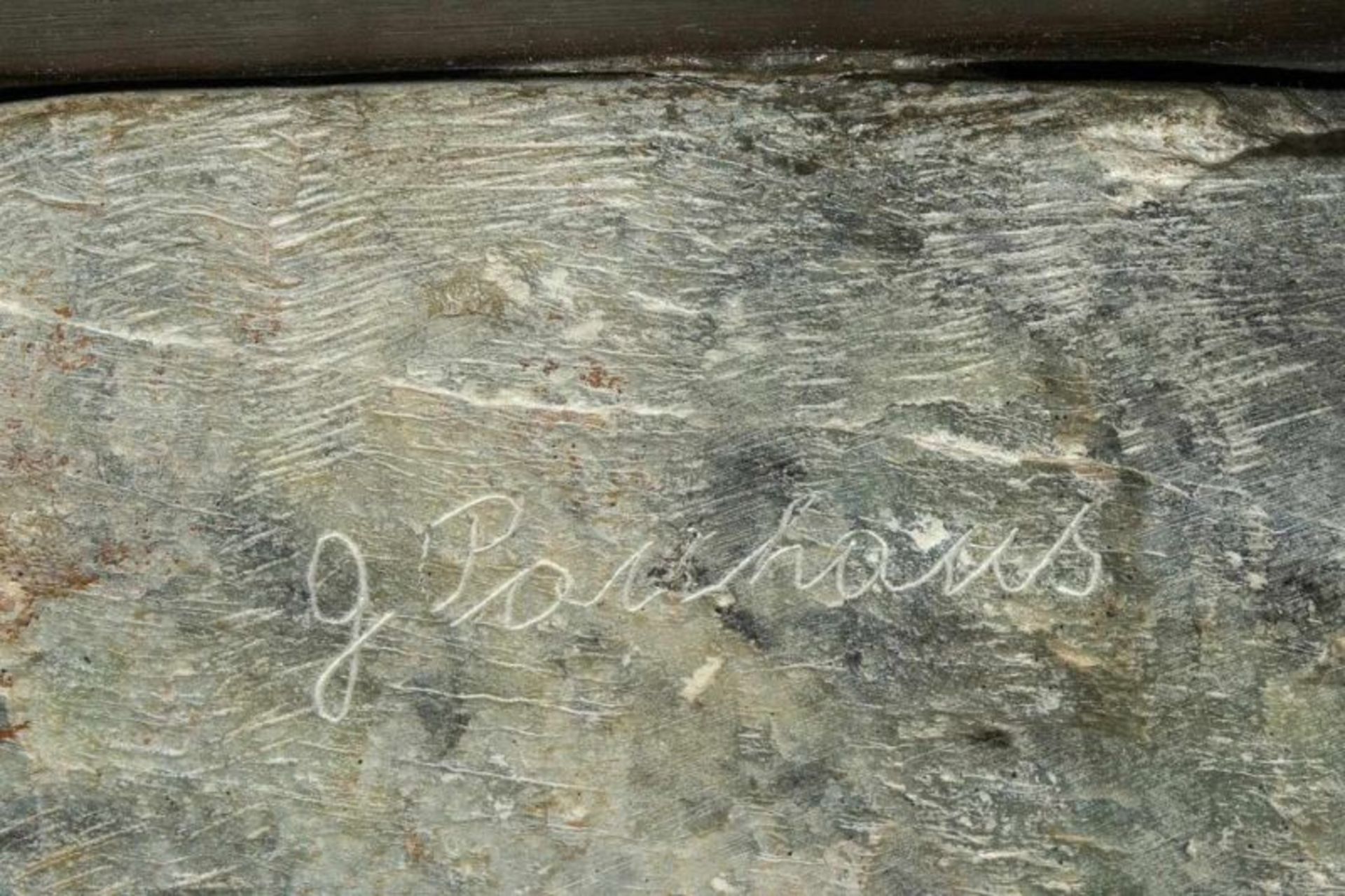 "Pferdekopf" - Specksteinskulptur, signiert G. Panhans, wohl Gabriele Panhans, geb 1928, lebt & - Image 5 of 6