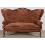 Louis Philippe Sofa, Nussbaum um 1880/1900. Ältere Restauration & Polsterung. Lehnenhöhe ca. 112 cm,