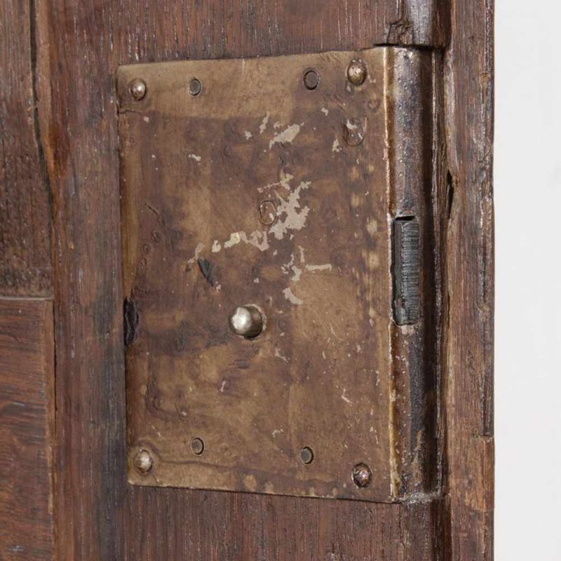 Antiker, eintüriger Milchschrank/Brotschrank Eiche. Kassettierte Tür mit Resten alter Bauernmalerei. - Image 16 of 18