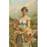 ZATZKA, HANS 1859 Wien - 1945 ebenda Allegorie der Flora vor Alpenlandschaft R. u. mit Pseudonym "F.