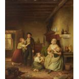 LUCKX, FRANS JOSEF 1802 Mechelen - 1849 Brüssel Das Missgeschick Bauernfamilie in der Stube, auf dem