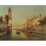 BOUVARD, ANTOINE 1870 St. Jean-de-Bournay - 1956 Kanal in Venedig R. u. signiert. Öl auf Lwd. 50 x