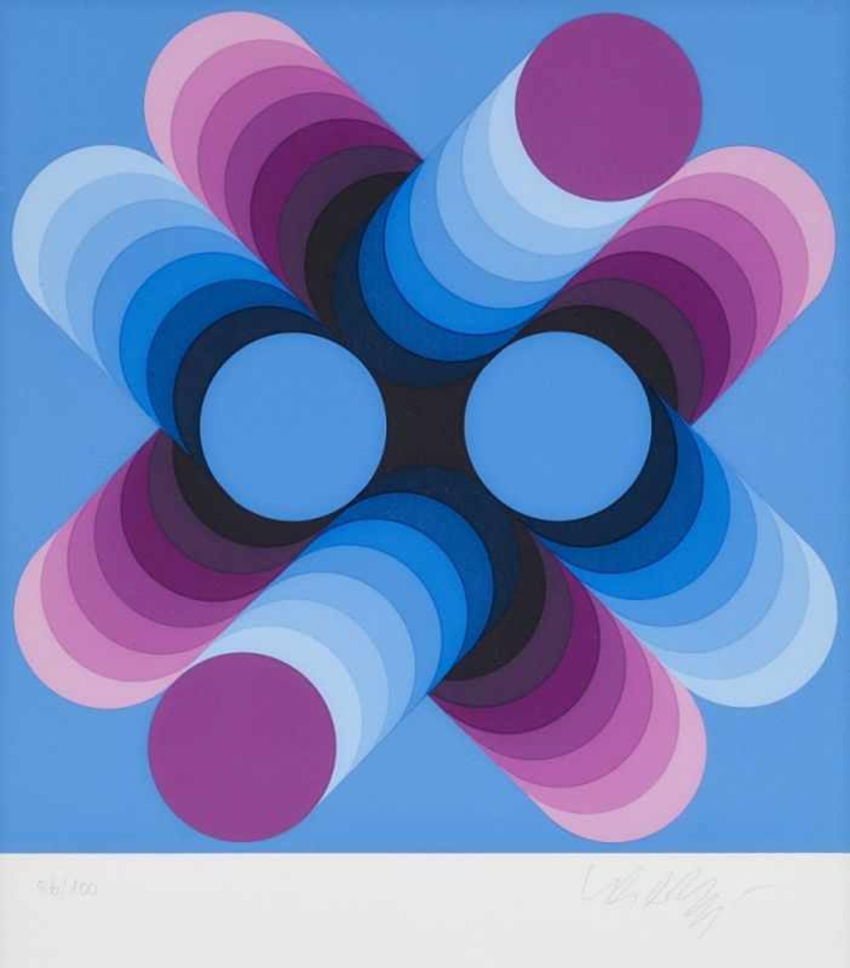 Vasarely, Victor 1908 Pécs/Ungarn - 1997 Annet-sûr-Marne bei Paris Abstrakte Kompositionen Drei - Bild 3 aus 3
