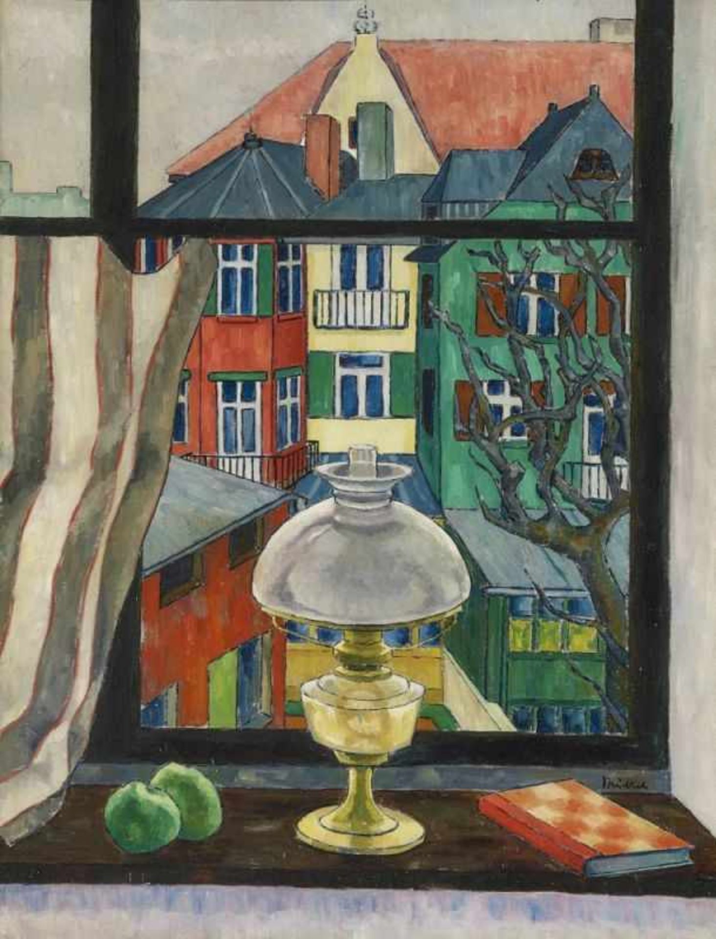 Nückel, Otto 1888 Köln - 1956 ebenda Fenster zum Hinterhof. Um 1932 Öl auf Leinwand, auf Hartfaser