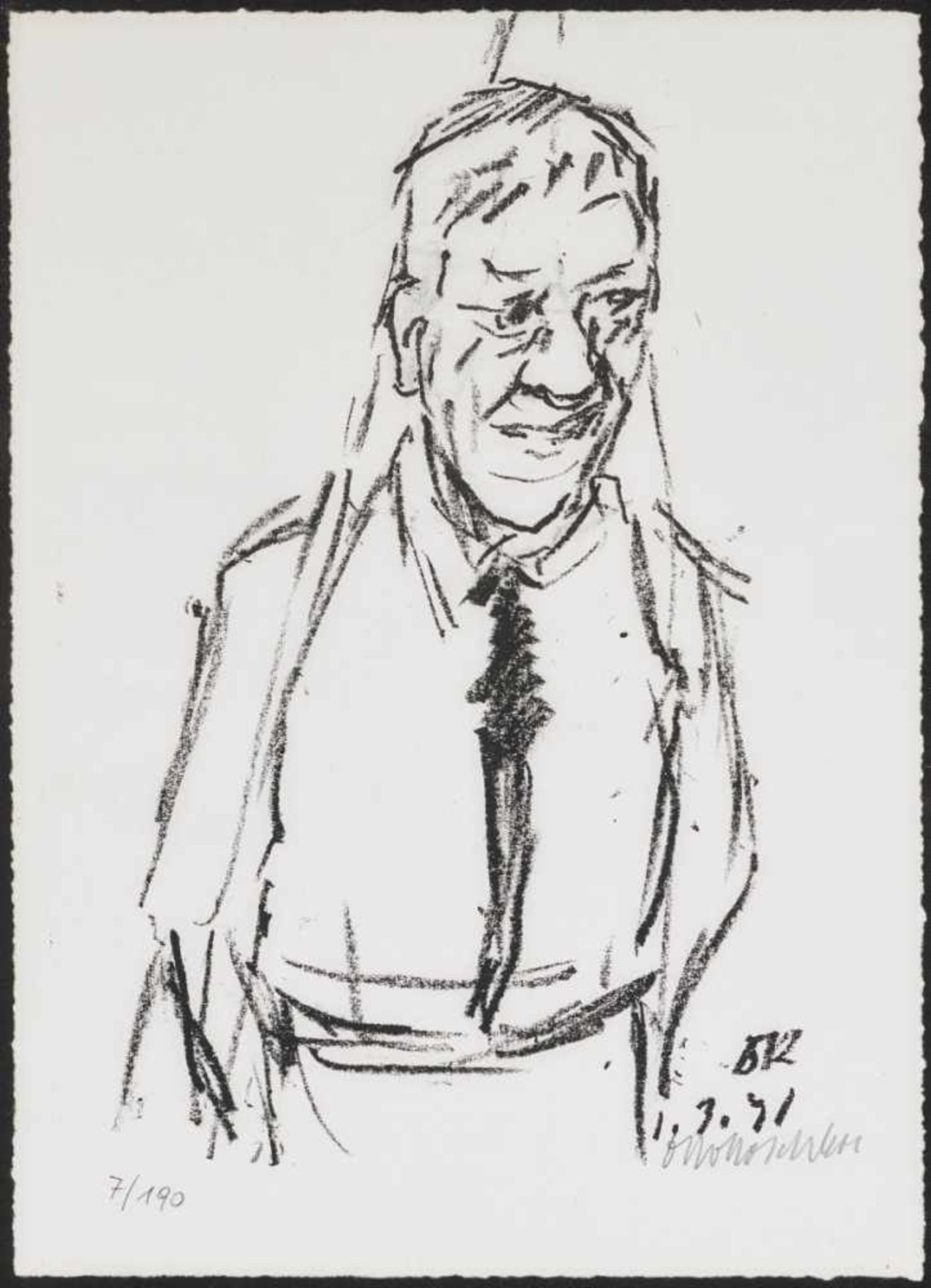 Kokoschka, Oskar 1886 Pöchlarn - 1980 Montreux Akropolis I. 1961-1964. Selbstbildnis mit - Bild 3 aus 4