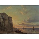 MEIJER, JOHAN HENDRIK (LOUIS) 1809 Amsterdam - 1866 Utrecht Abendstimmung am Meer L. u. signiert. Öl