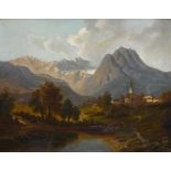 SAAL, GEORG EDUARD OTTO 1818 Koblenz - 1870 Baden-Baden Blick auf Garmisch Im Hintergrund