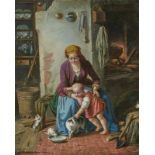 MÜLLER, ANTON 1853 Wien - 1897 ebenda Mutter mit Kind beim Füttern der Katzen L. u. signiert oder