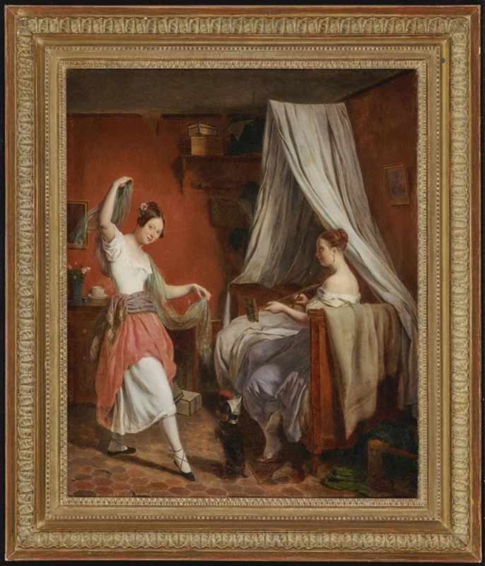 ROEHN, ALPHONSE (JEAN-ALPHONSE) 1799 Paris - 1864 ebenda "La danse improvisée" R. u. signiert und - Bild 2 aus 2