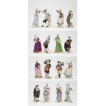 KOMPLETTE SERIE VON 16 FIGUREN DER COMMEDIA DELL'ARTE Nymphenburg, nach Modell von F. A. Bustelli