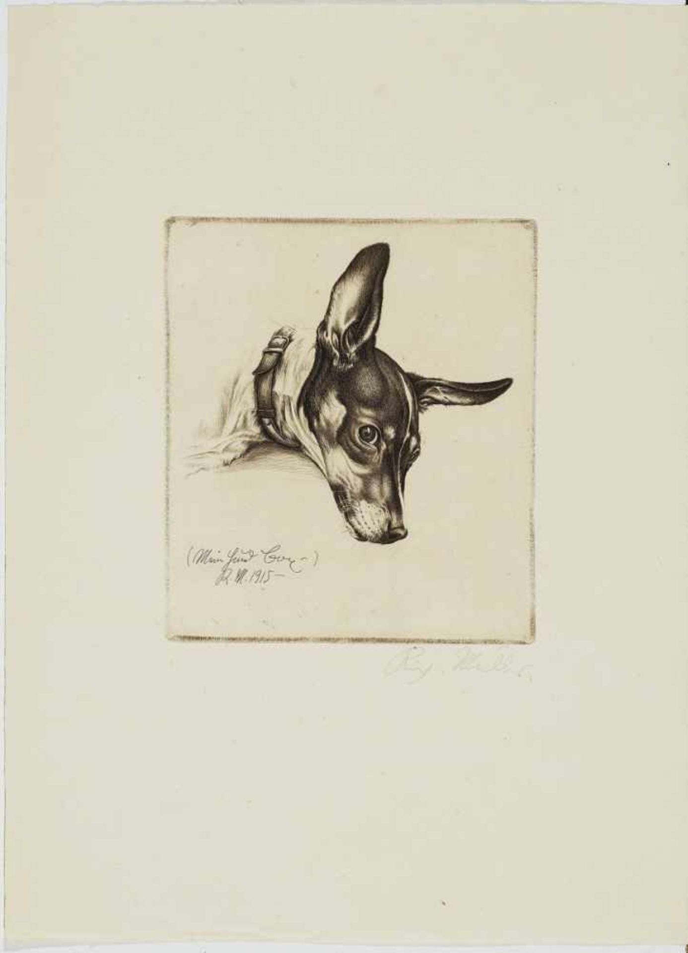 MÜLLER, RICHARD 1874 Tschirnitz - 1954 Dresden-Loschwitz Maus mit Nuss - Mein Hund Boy 1910 und - Bild 2 aus 3