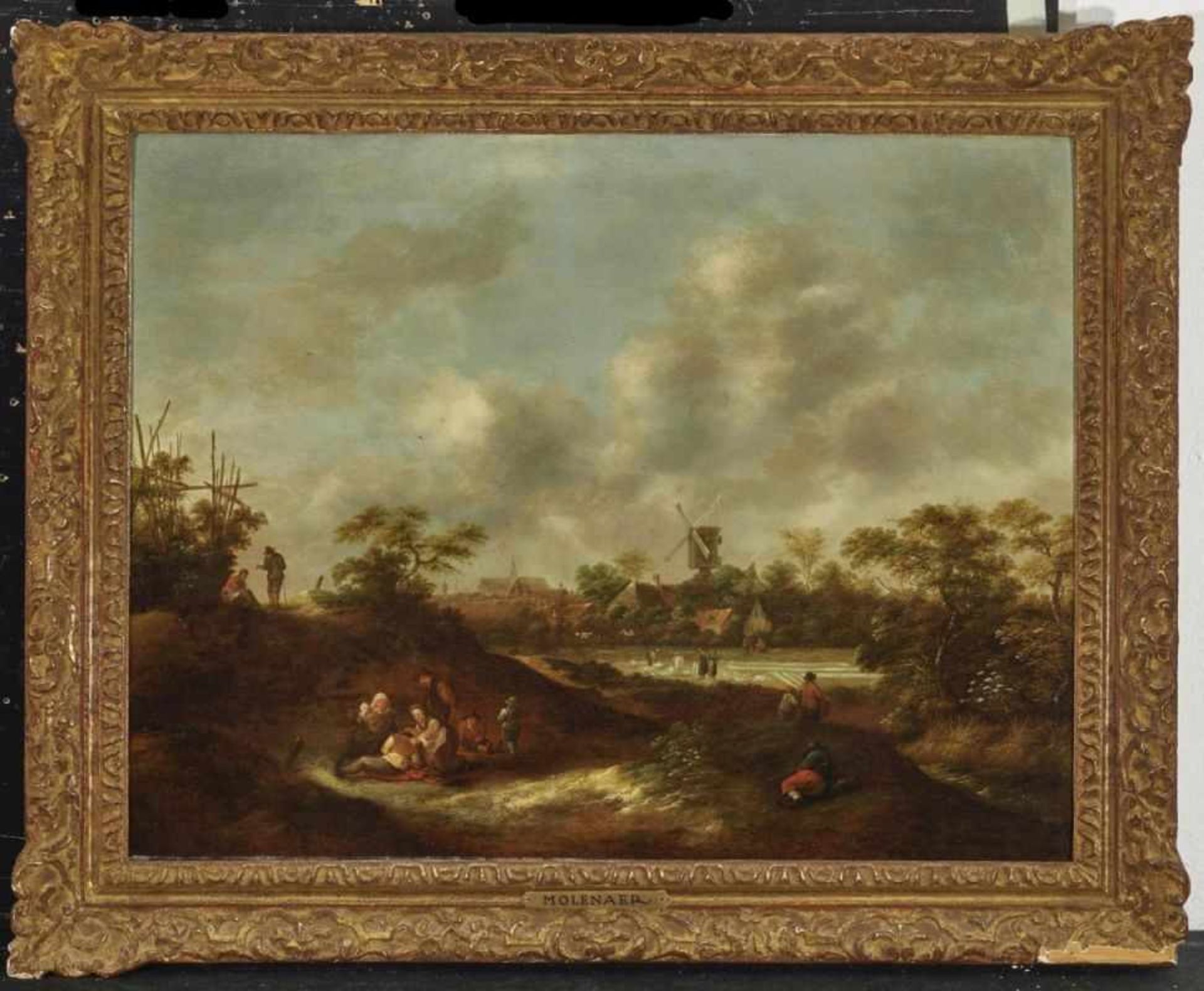 MOLENAER, KLAES (CLAES) um 1630 Haarlem - 1676 ebenda Wäschebleiche bei Haarlem Im Hintergrund die - Bild 2 aus 2