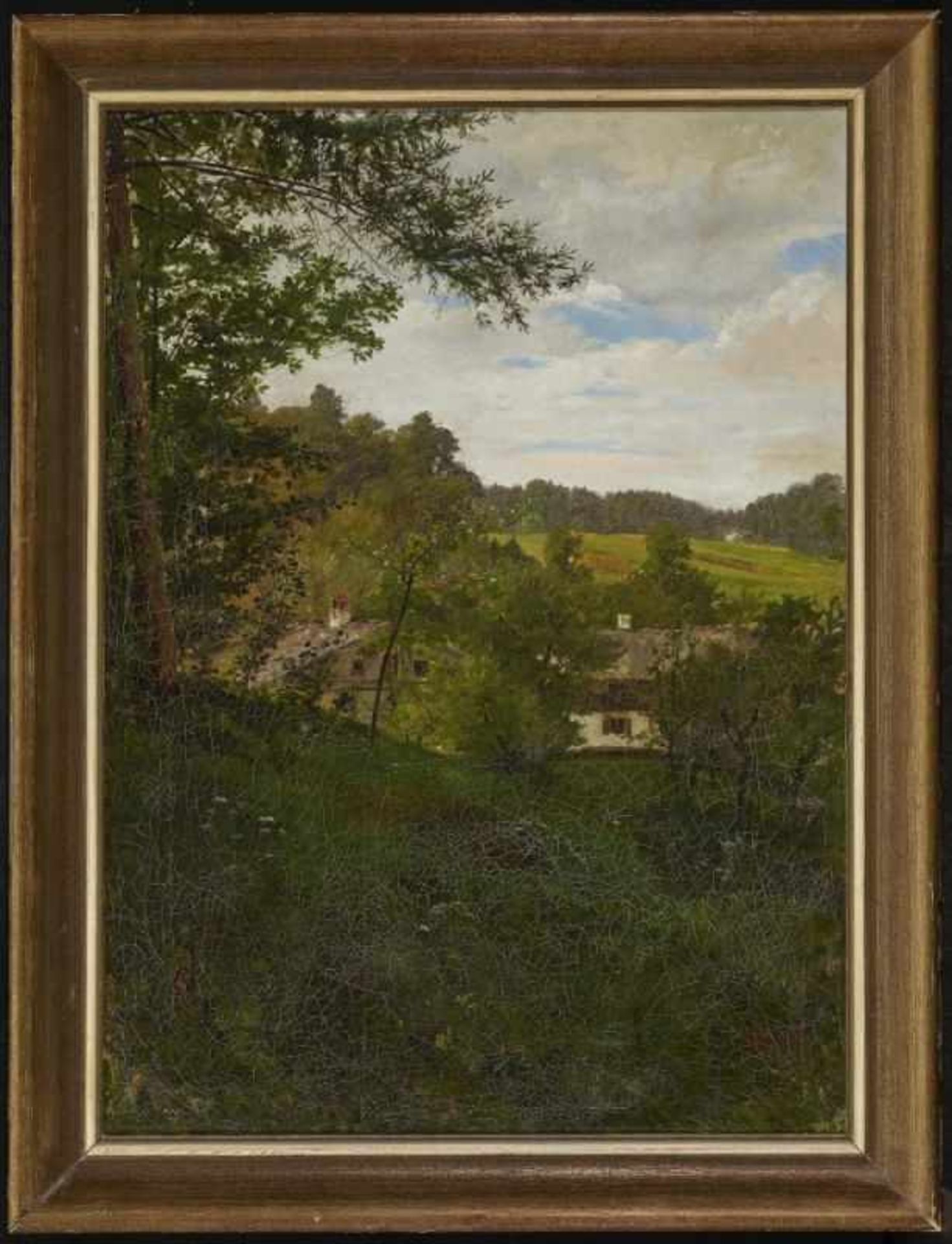 SPERL, JOHANN 1840 Buch b. Fürth - 1914 Bad Aibling Oberbayerische Landschaft mit Bauerngehöft R. u. - Bild 2 aus 2