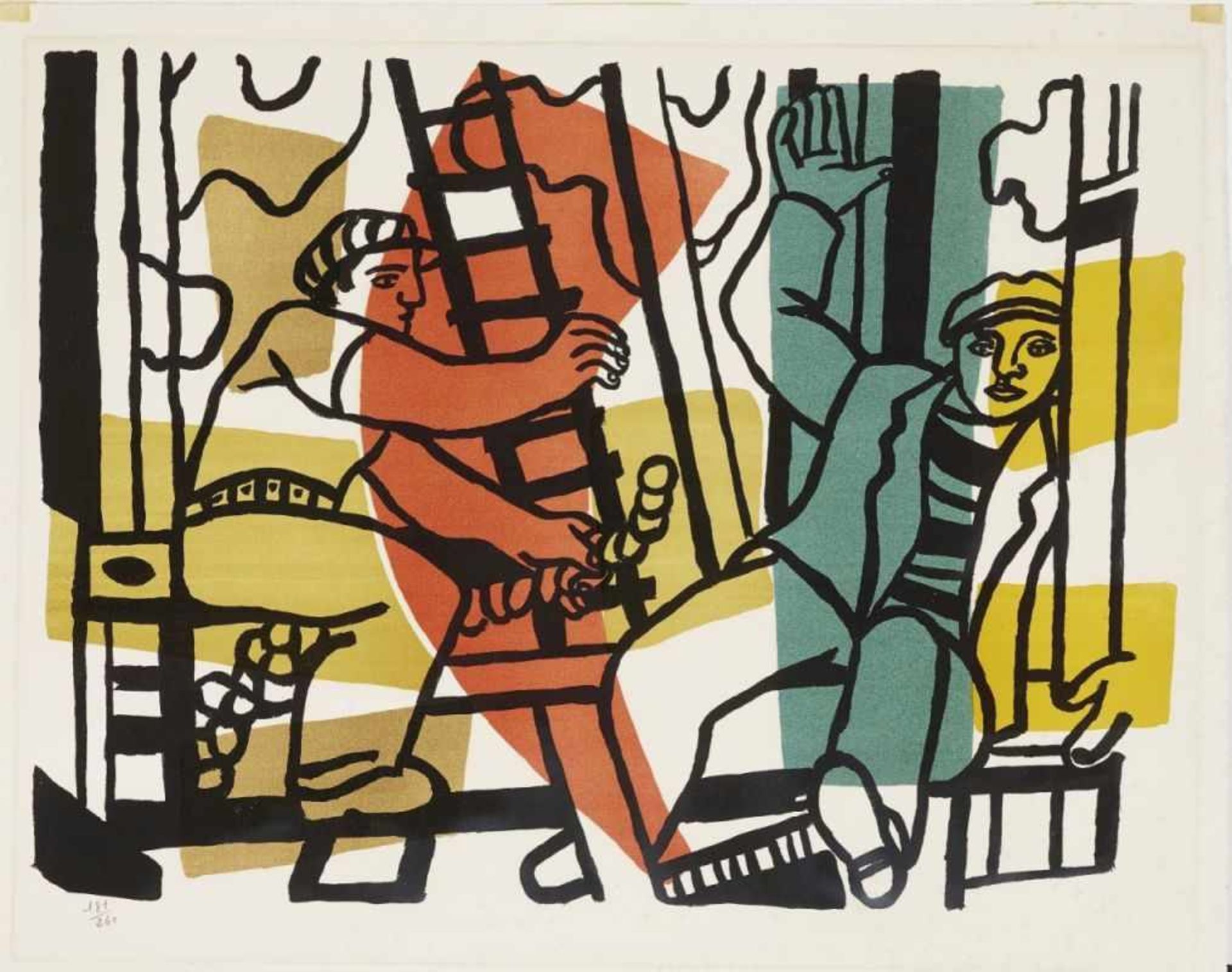Léger, Fernand 1881 Argentan - 1955 Gif-sur-Yvette Les constructeurs. 1955 Farblithographie auf