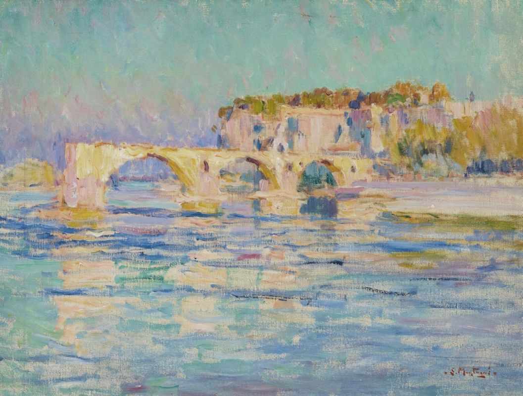 Louis Agricol, Montagné 1879 Avignon - 1960 Paris Le pont d`Avignon. 1910 Öl auf Leinwand 46 x 62 cm