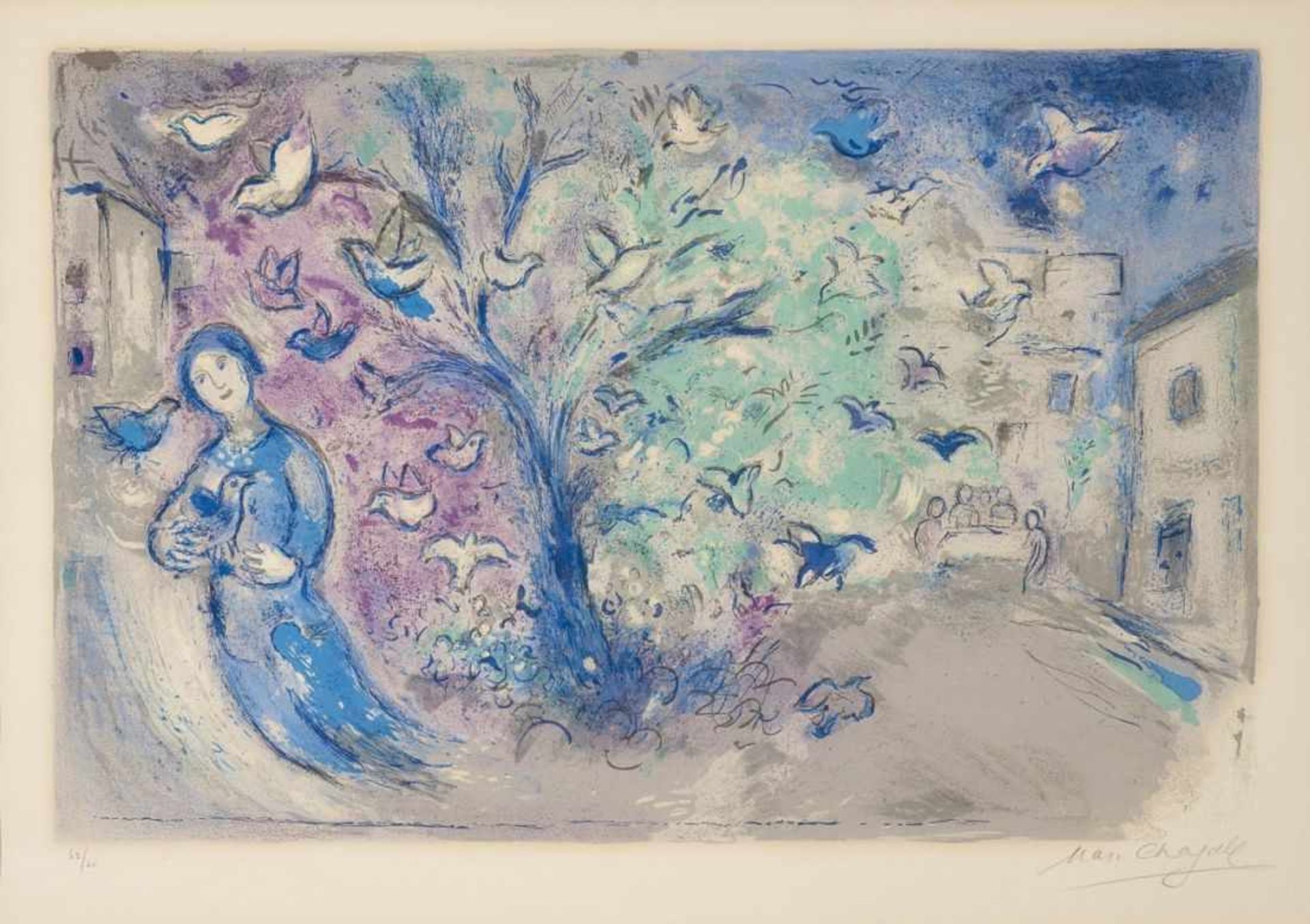 Chagall, Marc 1887 Witebsk - 1985 St. Paul de Vence La chasse aux oiseaux (Der Vogelfang). 1961