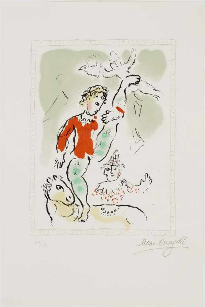 Chagall, Marc 1887 Witebsk - 1985 St. Paul de Vence Der kleine rote Akrobat. 1979 Farblithographie