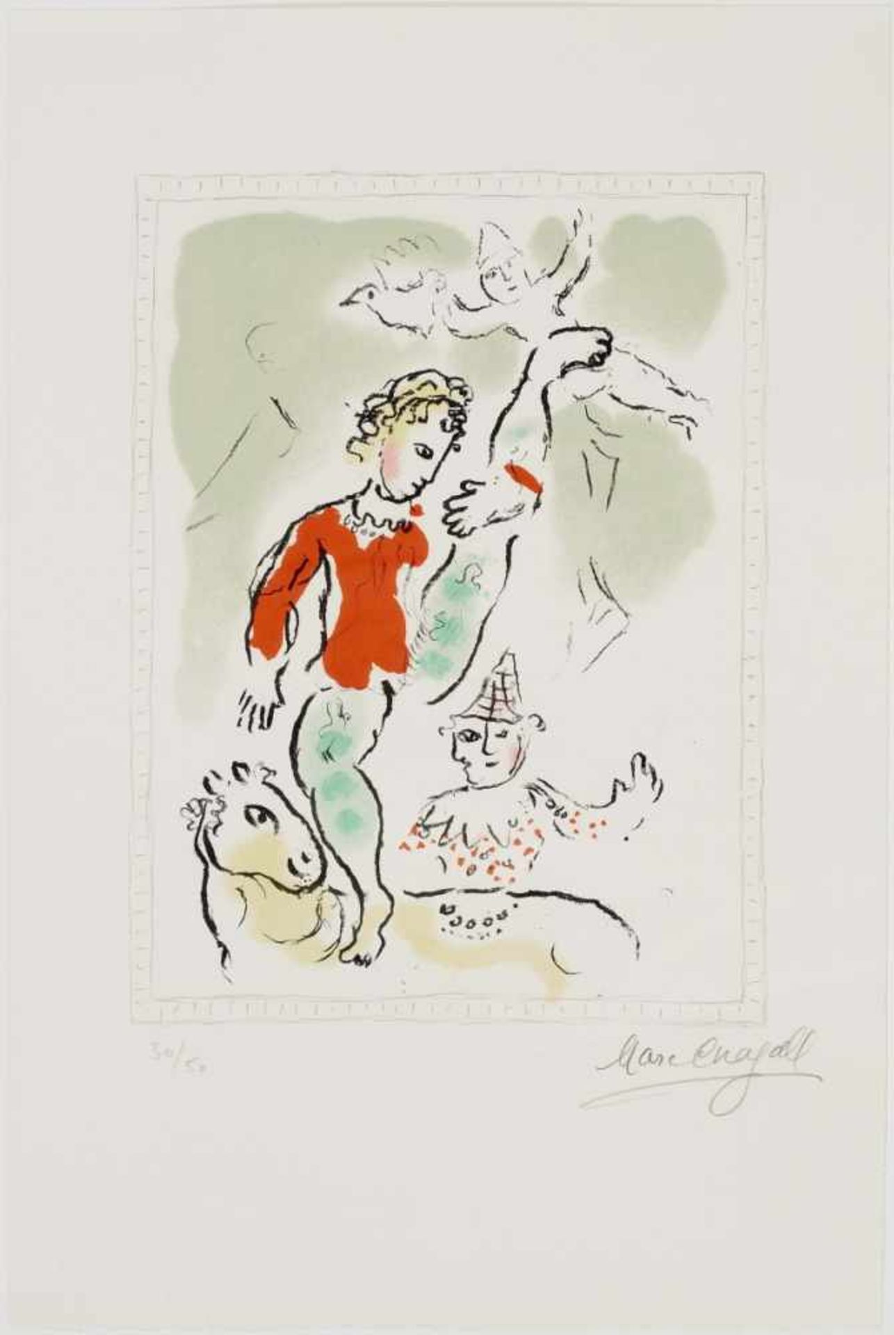 Chagall, Marc 1887 Witebsk - 1985 St. Paul de Vence Der kleine rote Akrobat. 1979 Farblithographie