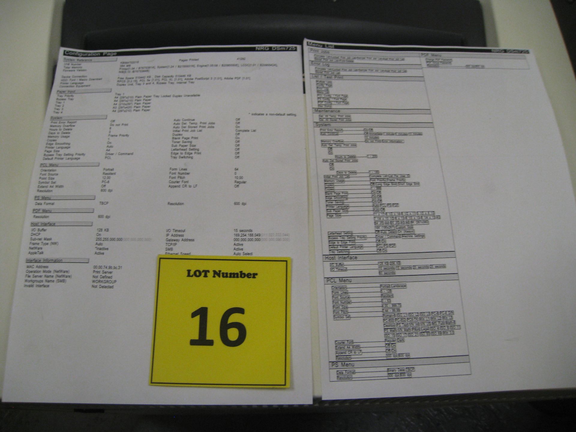 GESTETNER DSm725 Aticio Copier. With test print. Hard Drive Removed. More info at: http://www. - Image 2 of 2