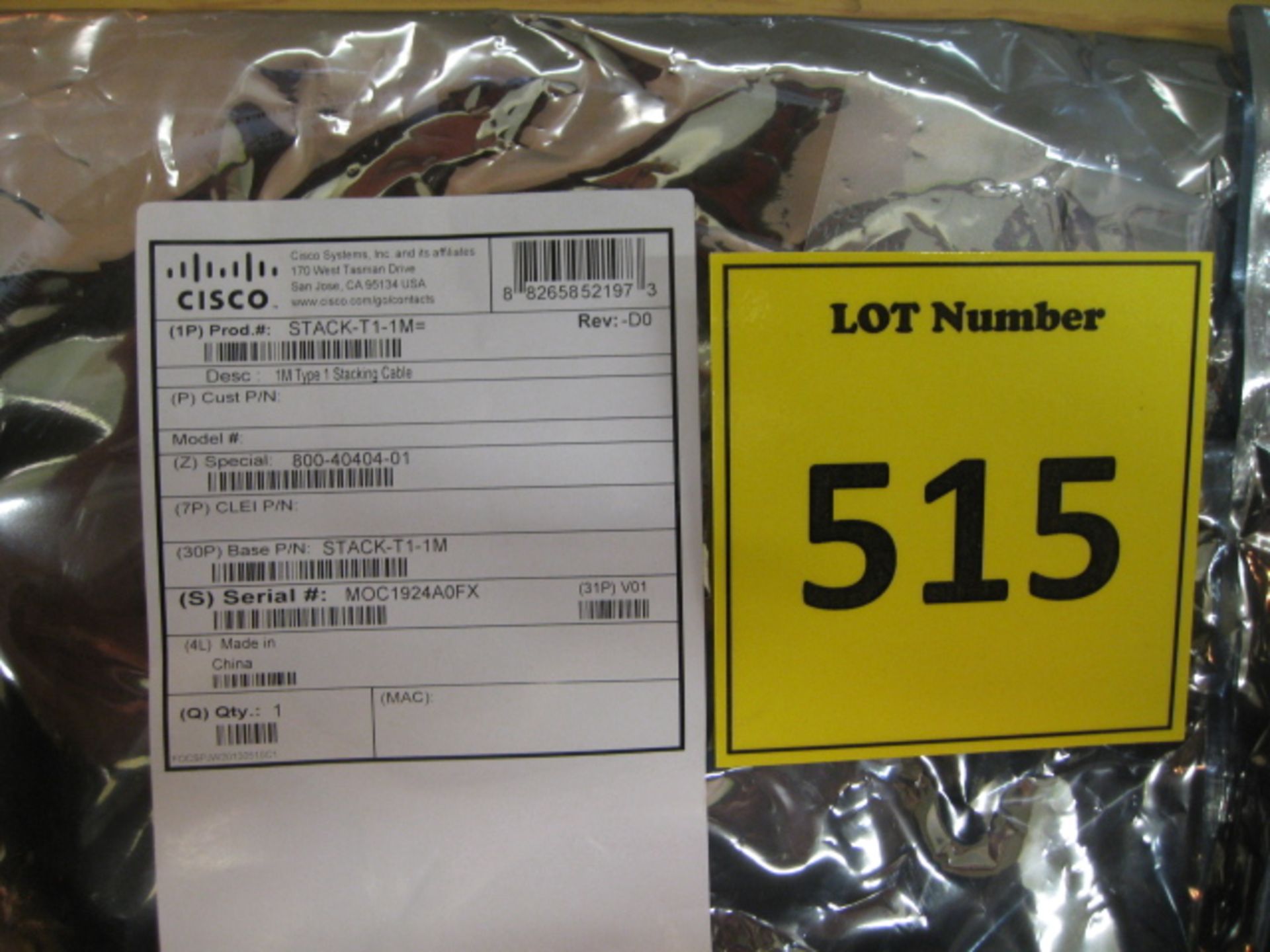 CISCO. 2 X NEW IN SEALED BAGS 1M TYPE 1 STACKING CABLES. STACK-T1-1M= - Image 2 of 2