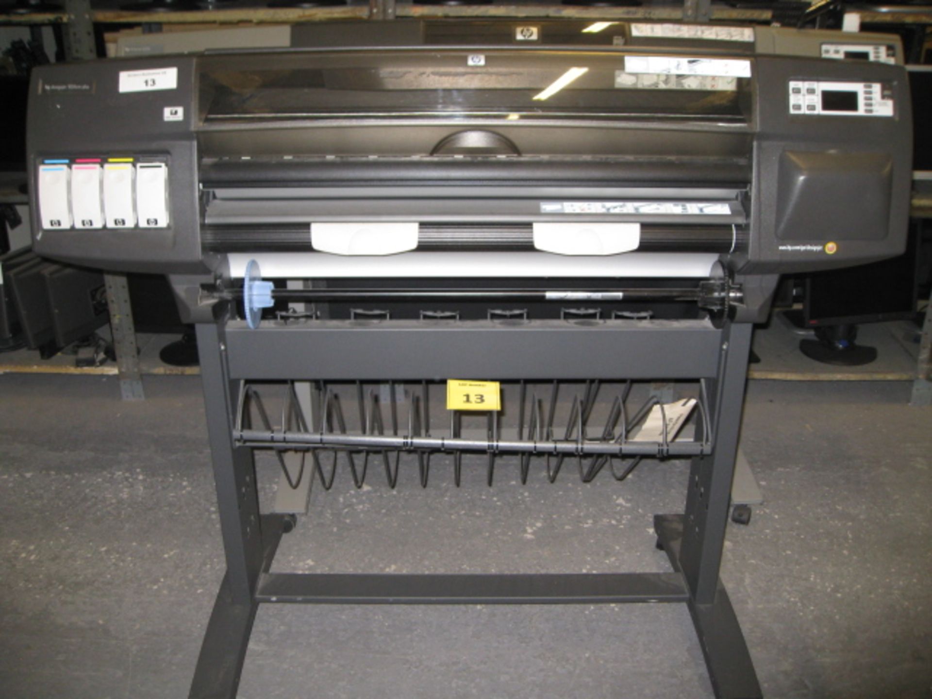 HP DESIGNJET 1055CM PLUS PLOTTER. MODEL C6075B. WITH TEST PRINT.