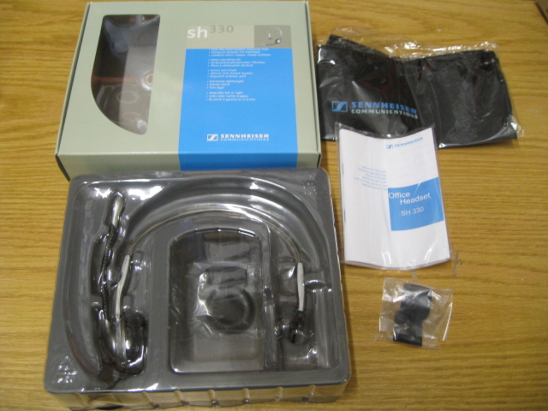 SENNHEISER SH 330 OVER THE HEAD HEADSET MONAURAL STYLE. NOISE CANCELLING MICROPHONE. BRAND NEW &