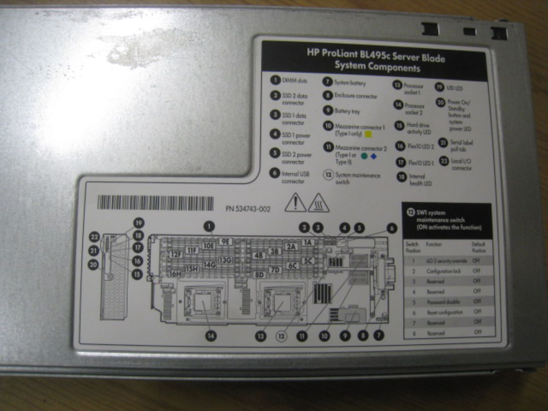 HP PROLIANT BL495c G6 SERVER BLADE. 2 X OPTERON SIX CORE 2.6GHZ (2435) PROCESSORS & 32GB RAM. - Image 2 of 2