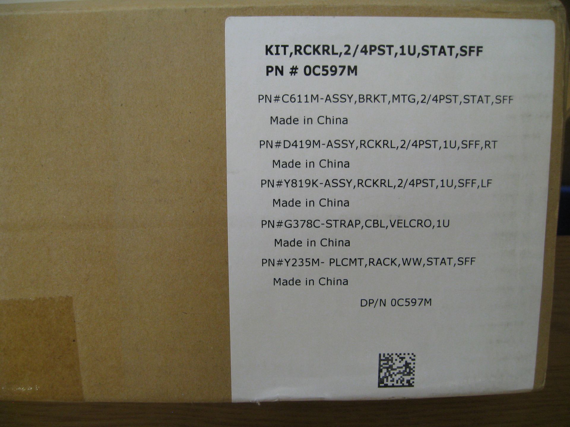 Dell PowerEdge 1U R210 R220 R410 R320 R420 Rack Mount Rail Kit C597M, New & Boxed