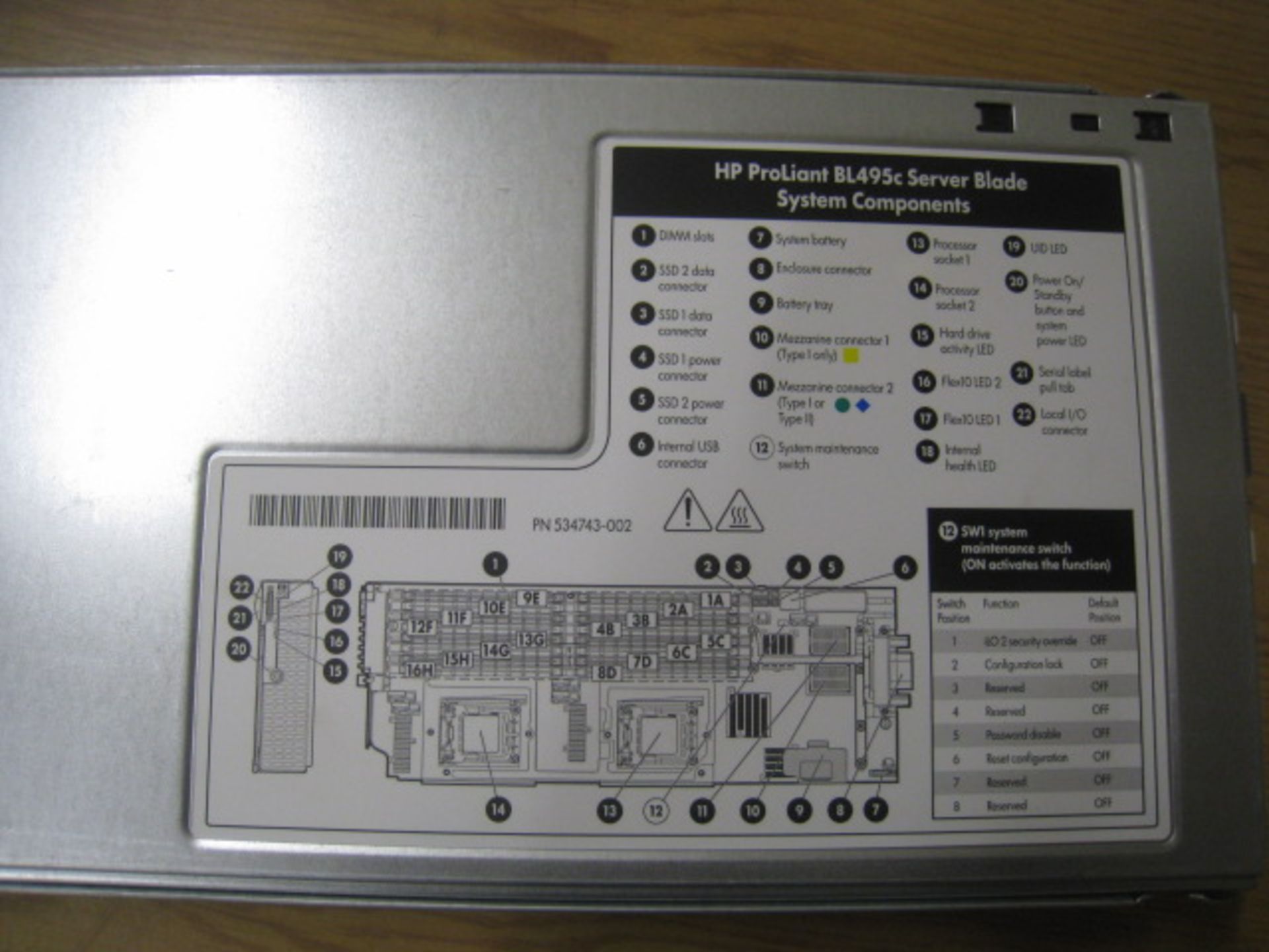 HP PROLIANT BL495c G6 SERVER BLADE. 2 X OPTERON SIX CORE 2.6GHZ (2435) PROCESSORS & 32GB RAM. - Image 2 of 2