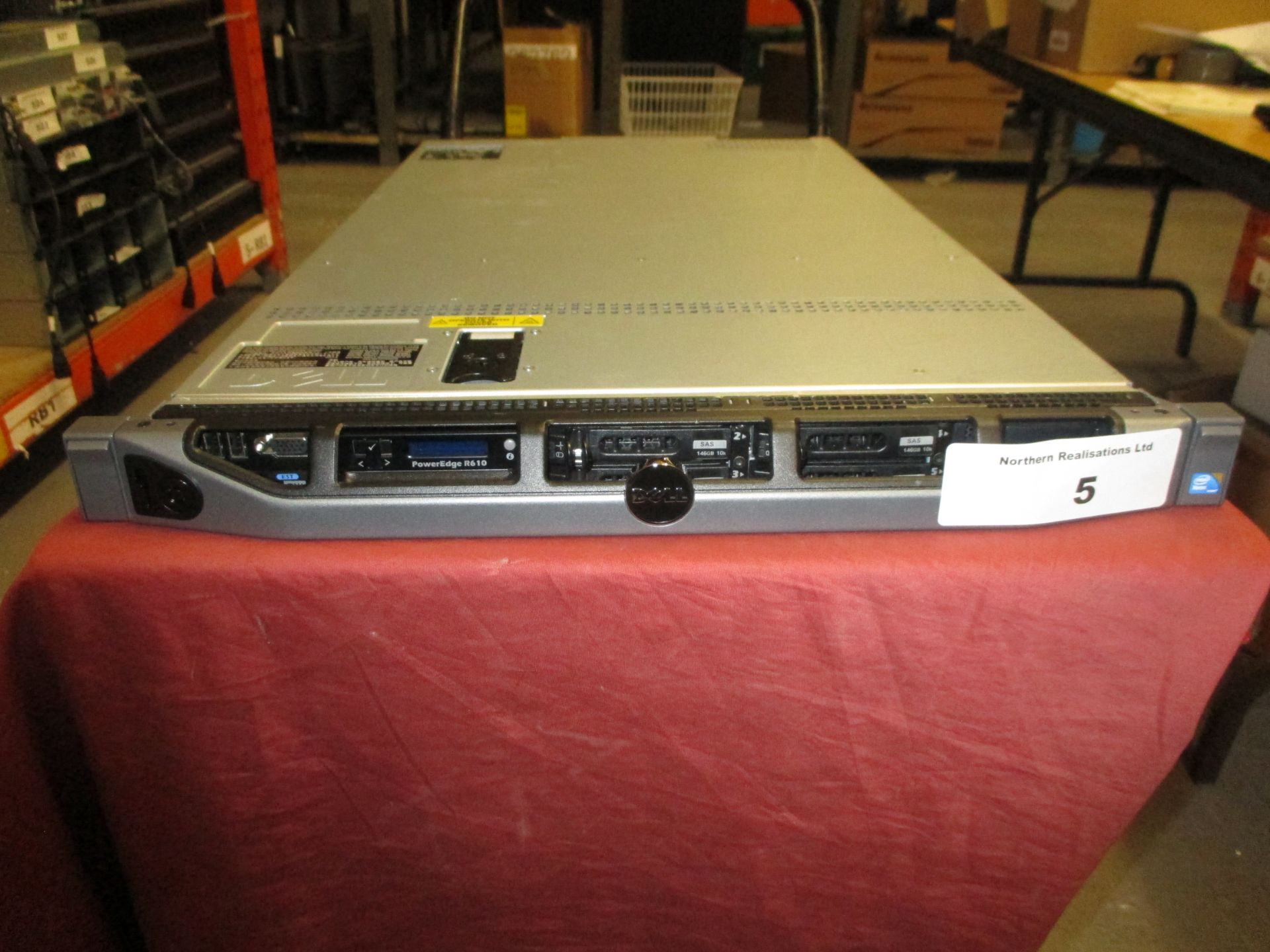 DELL POWEREDGE R610 1U RACKMOUNT FILESERVER, SIX CORE 2.66GHZ PROCESSOR (X5650), 8GB RAM, 4 X