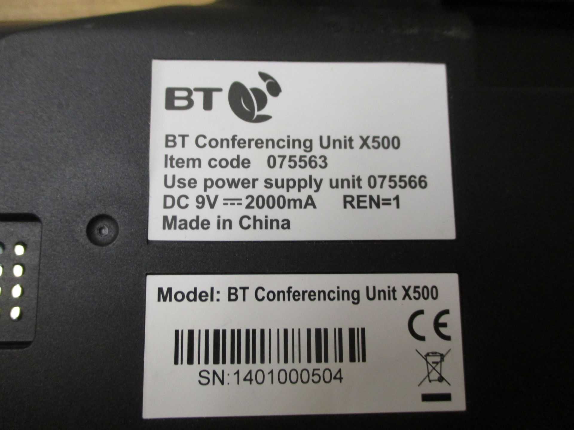 BT CONFERENCING UNIT X500 & 2 X BT SWITCHING POWER SUPPLIES MODEL S018AGP0900200 - Image 2 of 2