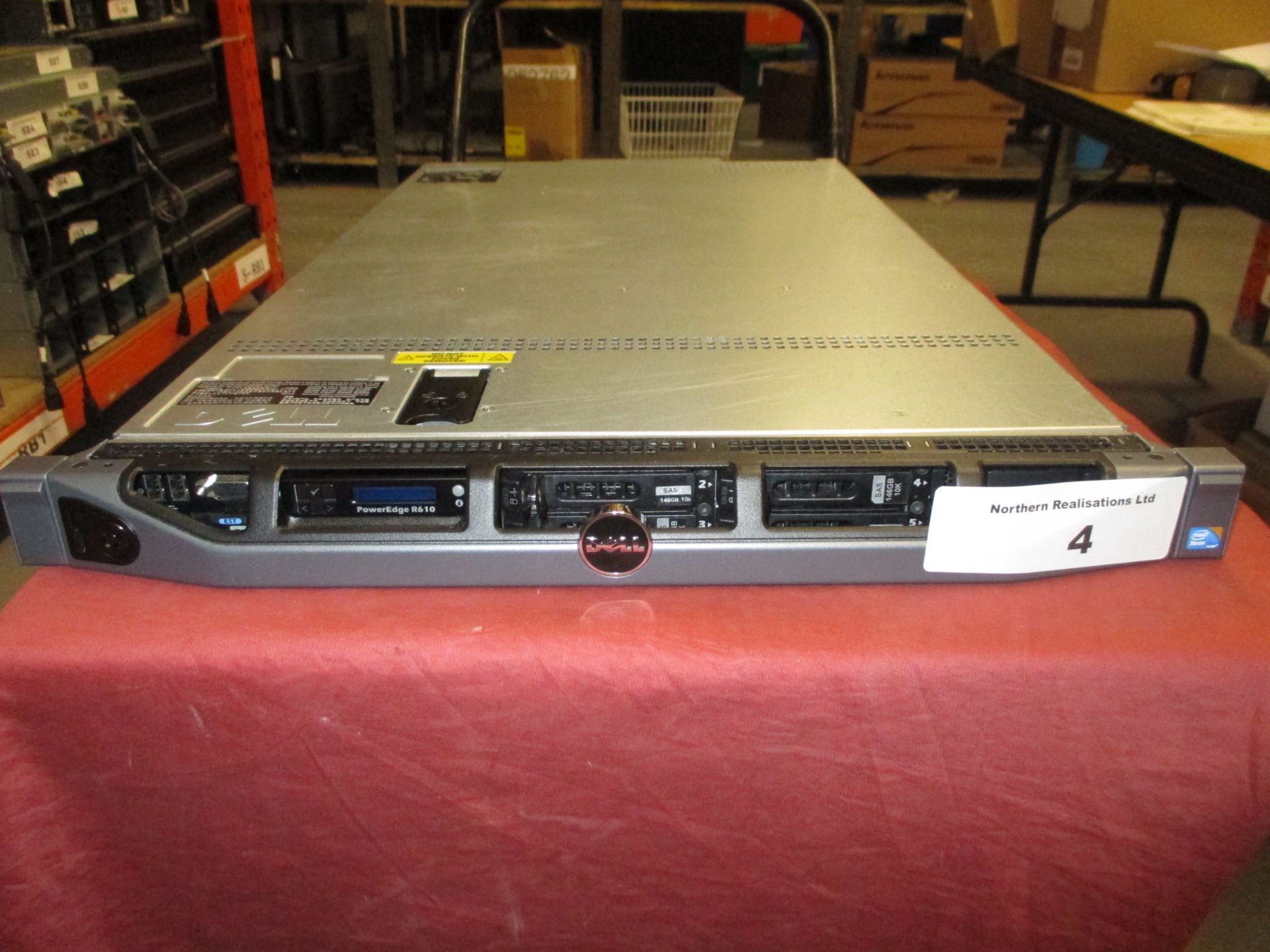 DELL POWEREDGE R610 1U RACKMOUNT FILESERVER, SIX CORE 2.66GHZ PROCESSOR (X5650), 8GB RAM, 4 X