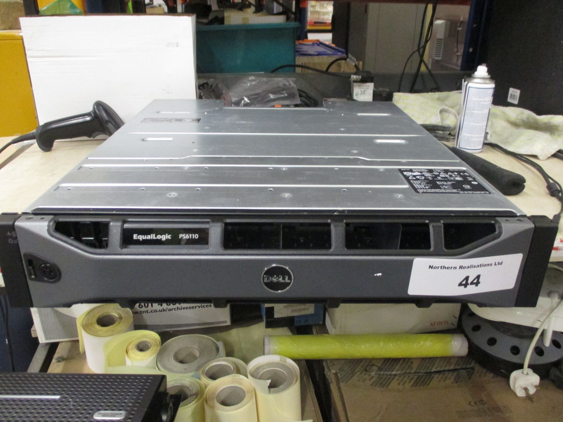 DELL EQUALOGIC 2U PS6110 HARD DRIVE ARRAY. MODEL E0J4. CONTAINS 6 X 73GB 2.5" SAS HDD'S