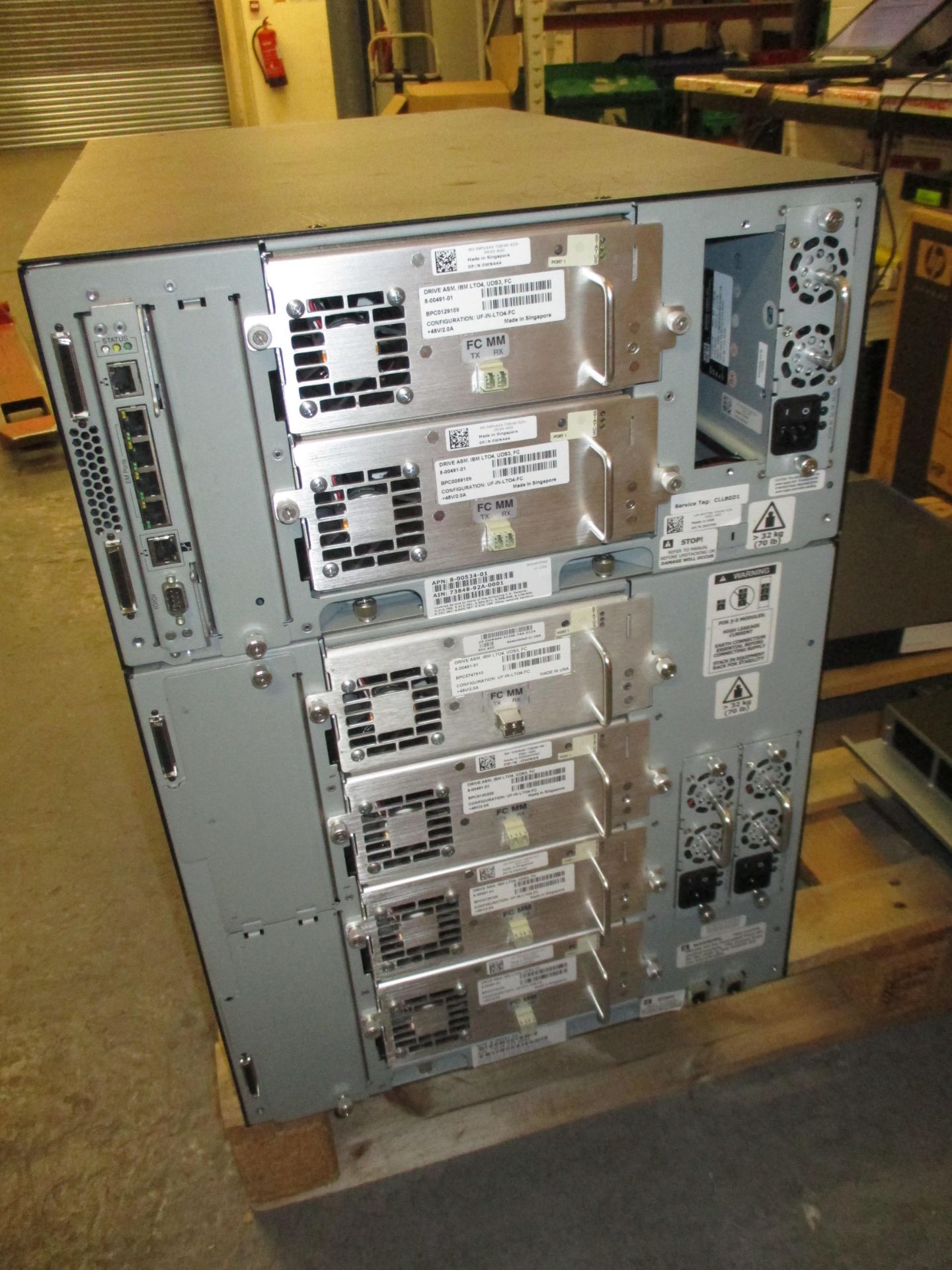 DELL ML6000 TAPE LIBRARY WITH 6 X IBM LTO4, UDS3,FC TAPE DRIVES P/N 8-00491-01 & 3 X PSU'S - Image 2 of 2