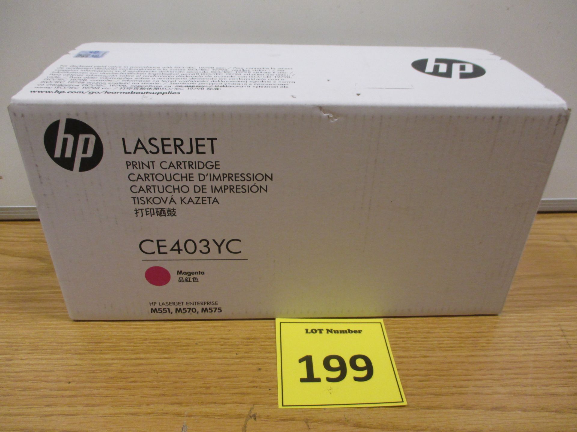 HP GENUINE ORIGINAL MAGENTA PRINT CARTRIDGE (CE403YC) FOR HP LASERJET ENTERPRISE M551, M570, M575.