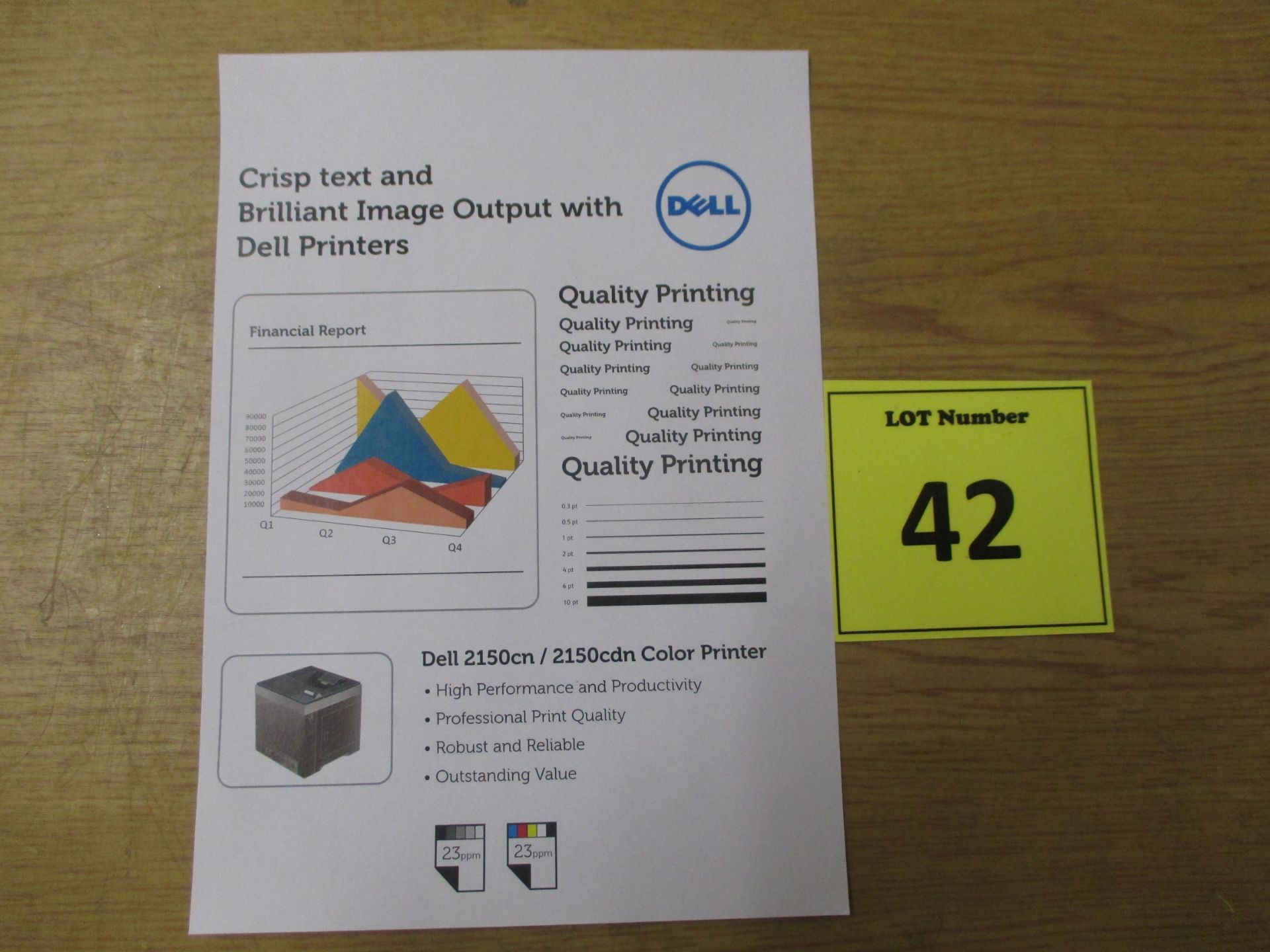 DELL 2150CDN COLOUR LASER PRINTER WITH STUNNING TEST PRINT. - Image 2 of 2