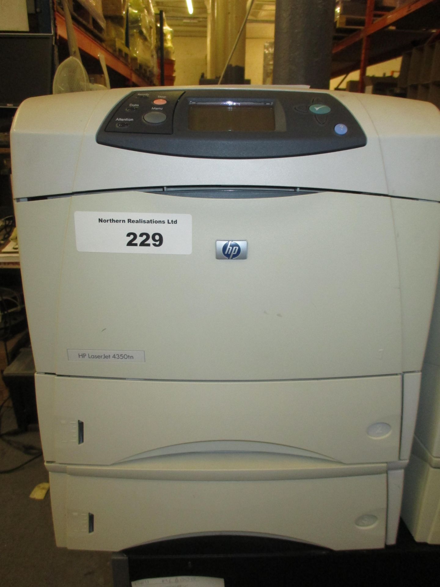 HP LASERJET 4350TN NETWORK LASER PRINTER WITH EXTRA PAPER TRAY, USB AND DUPLEXOR. WITH TEST PRINT.
