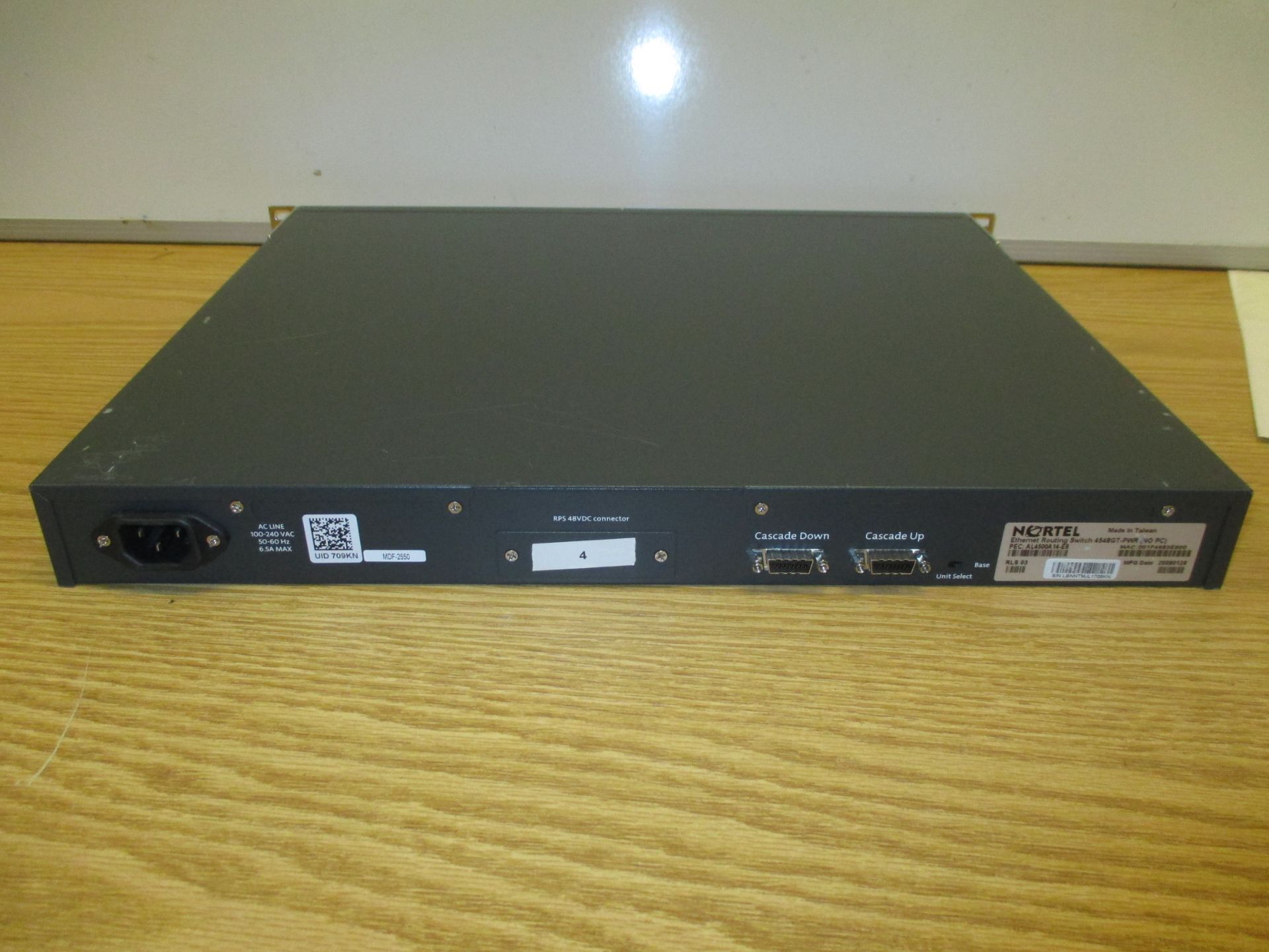 NORTEL 4548GT-PWR AL4500A14-E6 48-Port Gigabit 10/100/1000 PoE Switch - Image 2 of 2