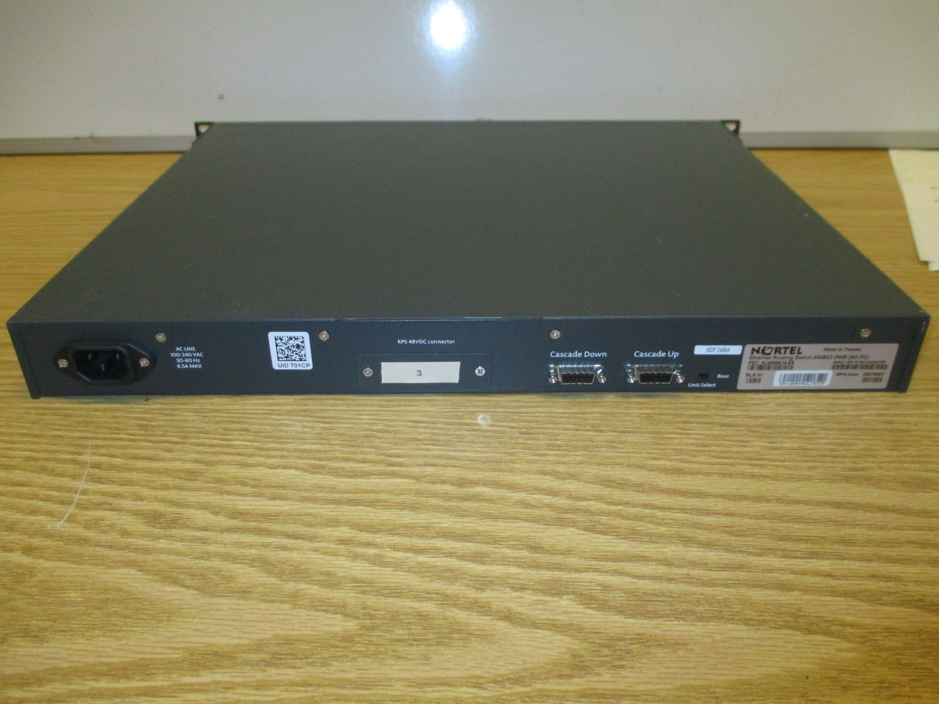 NORTEL 4548GT-PWR AL4500A14-E6 48-Port Gigabit 10/100/1000 PoE Switch - Image 2 of 2